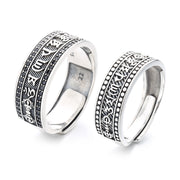 sterling silver wide face retro ring, view 7 - MRSLM