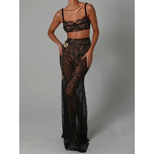 lace two-piece skirt set, view 3 - MRSLM