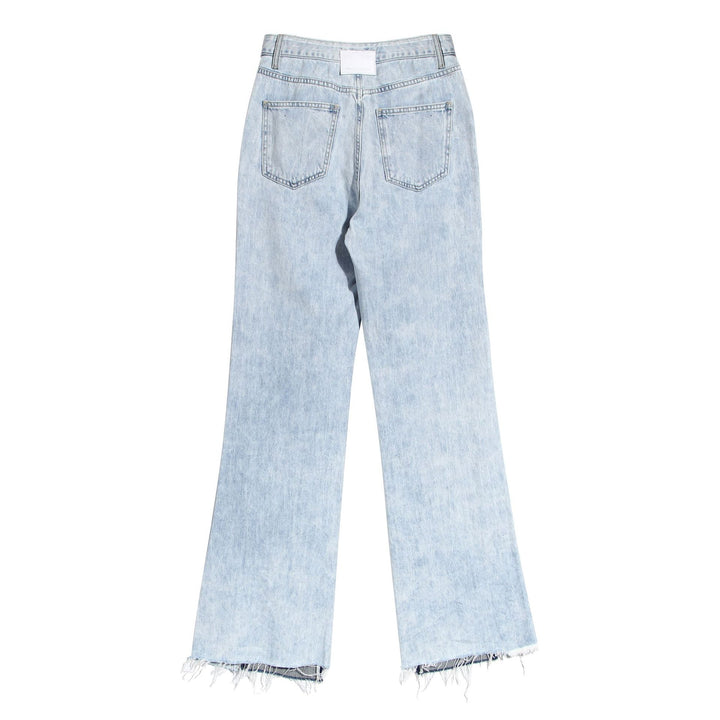 Thin Slimming Two-tone Color Contrast Patchwork Wide-leg Jeans