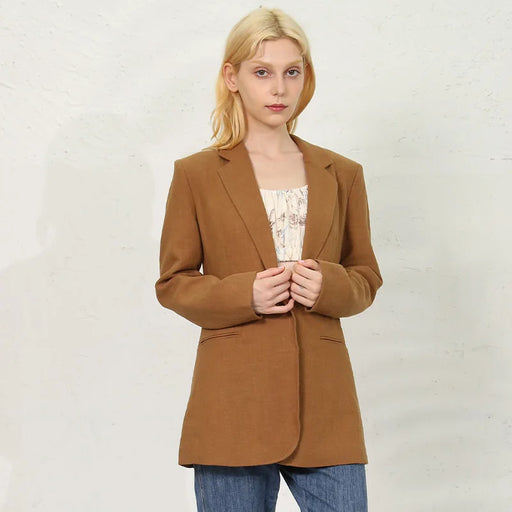 women's ramie blazer coat - MRSLM
