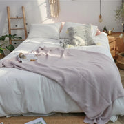 oversize moss stitch knitted blanket, view 6 - MRSLM