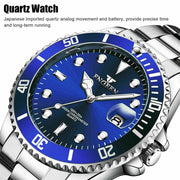 men's stainless steel luminous quartz watch, view 8 - MRSLM