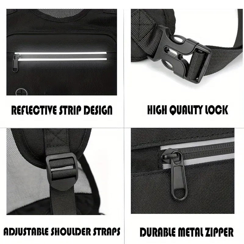 Adjustable reflective running chest bag, view 3 - MRSLM