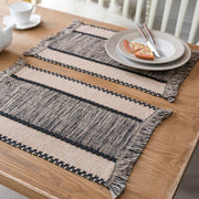 woven cotton-linen table runner, view 6 - MRSLM