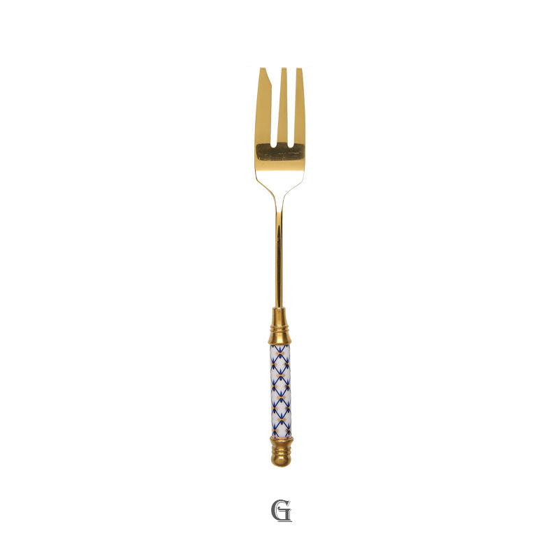 gold dessert fork, view 8 - MRSLM