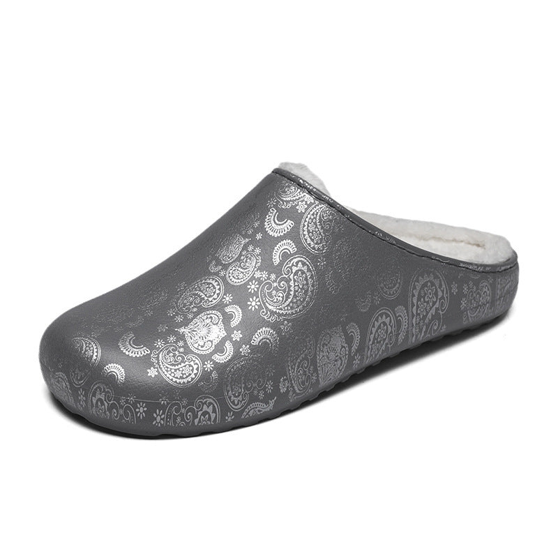 men's winter fleece-lined indoor slippers, view 3 - MRSLM