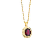 retro silver gem pendant necklace, view 7 - MRSLM