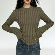 Round neck slim fit knitted pullover, view 5 - MRSLM