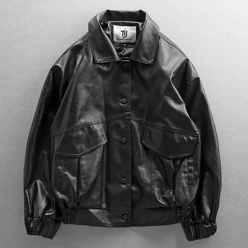 Loose double-breasted motorcycle jacket - MRSLM