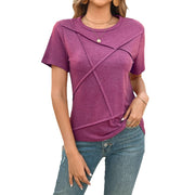 Solid color casual short sleeve T-shirt, view 5 - MRSLM