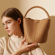 Women's leather bucket bag, view 7 - MRSLM