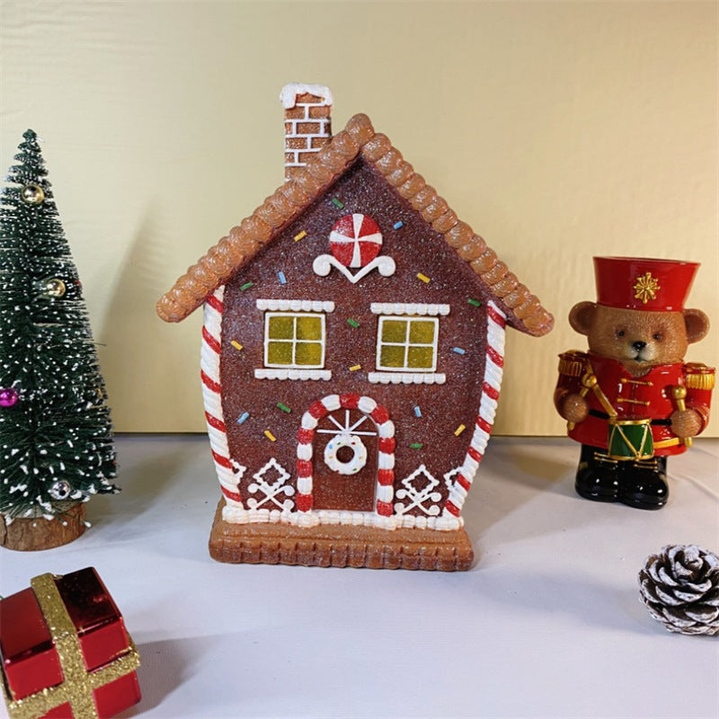Light-up gingerbread house Christmas decoration, view 5 - MRSLM