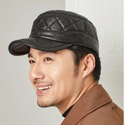 leather peaked cap, view 3 - MRSLM