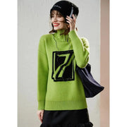 Women's thick color block sweater, view 4 - MRSLM