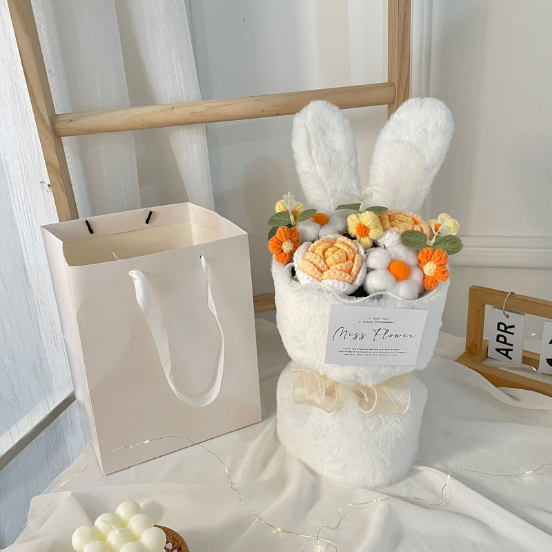 Knitted rabbit ear bouquet doll, view 8 - MRSLM