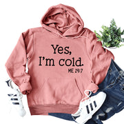 yes i'm cold letter print hoodie, view 16 - MRSLM
