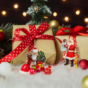 45-piece wooden Santa Christmas ornament set, view 4 - MRSLM