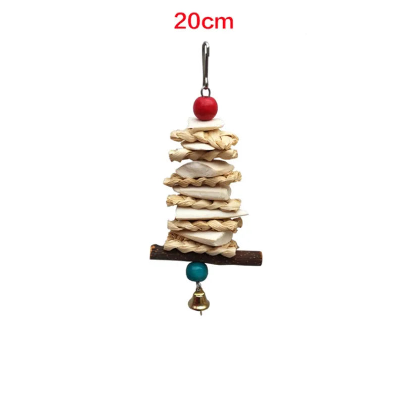 squid bone bird swing toy with bell, view 2 - MRSLM