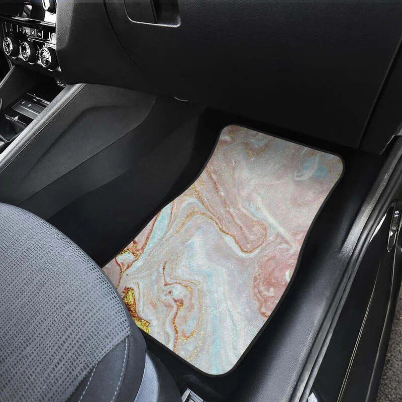 pink gold marble car floor mats, view 5 - MRSLM