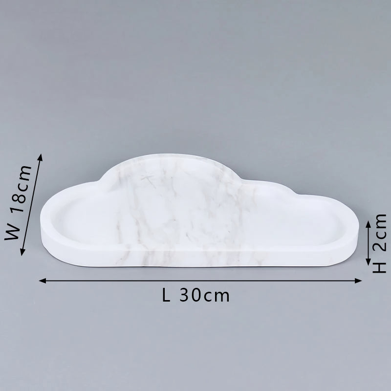 cloud shape natural marble vanity tray, view 4 - MRSLM