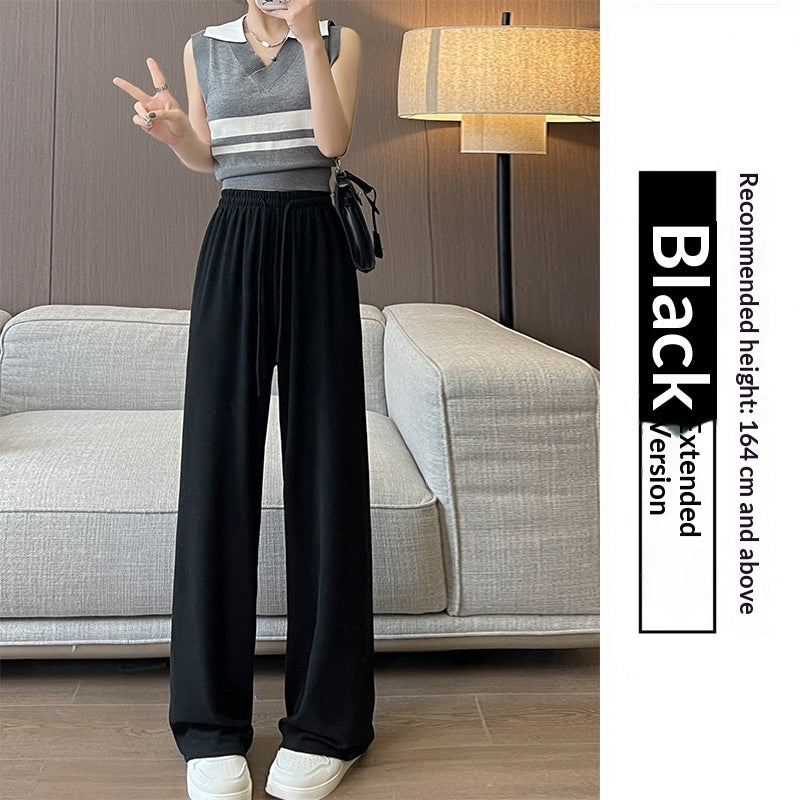 Women's high-waist knit wide-leg pants, view 8 - MRSLM