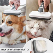 self-cleaning pet grooming brush, view 4 - MRSLM