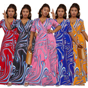 bohemian tie-dye swing dress, view 2 - MRSLM