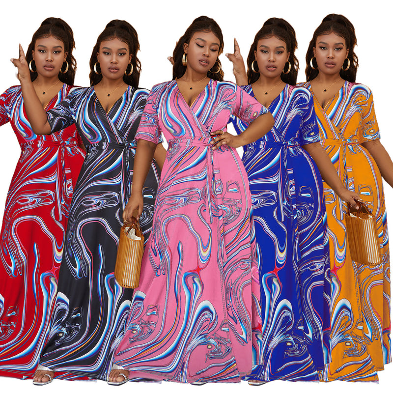 bohemian tie-dye swing dress, view 2 - MRSLM