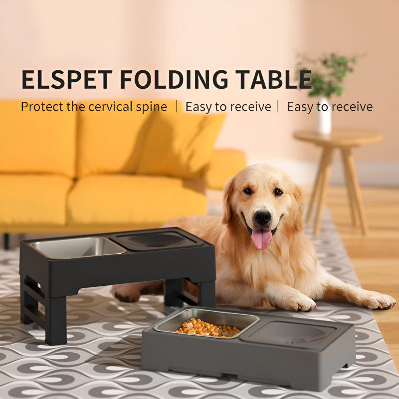 elevated 2-in-1 dog feeder, view 4 - MRSLM