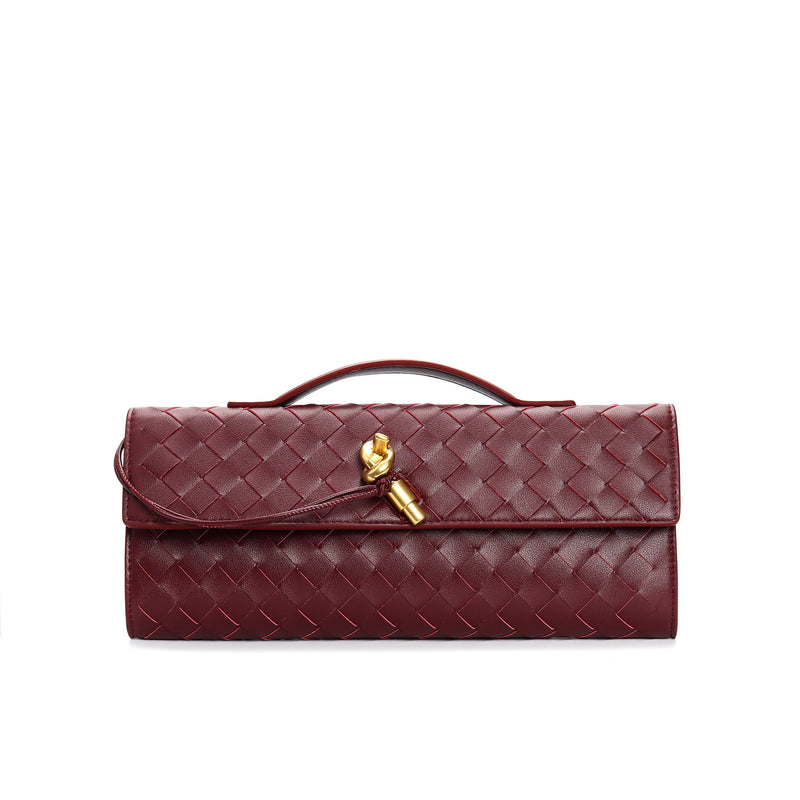 woven leather crossbody clutch bag, view 26 - MRSLM