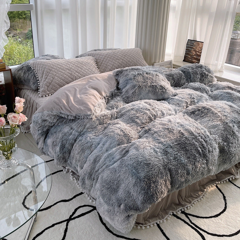milk fiber bed skirt set, view 9 - MRSLM