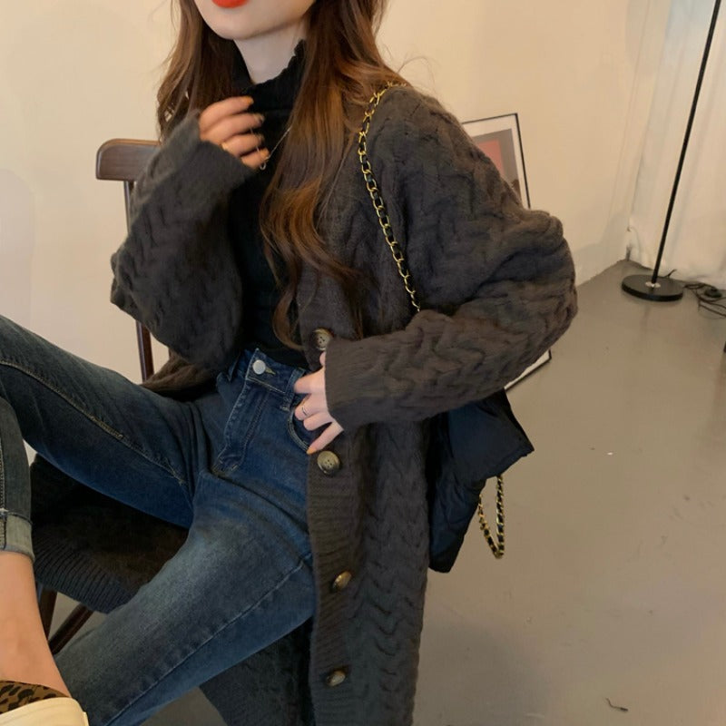 women's mid-length baggy cardigan coat, view 7 - MRSLM