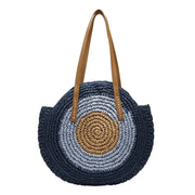woven straw beach tote, view 2 - MRSLM