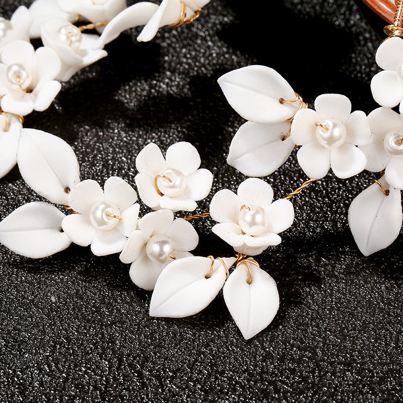 ceramic flower leaf ear clips, view 3 - MRSLM
