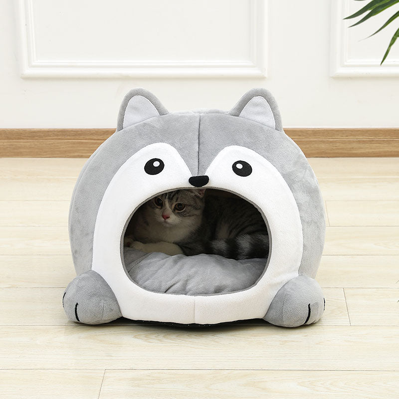 cozy plush cat bed and lounger, view 7 - MRSLM