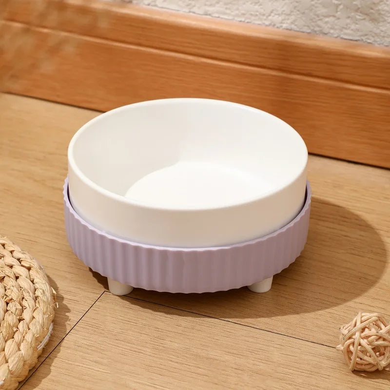 ceramic cat and dog bowl, view 4 - MRSLM