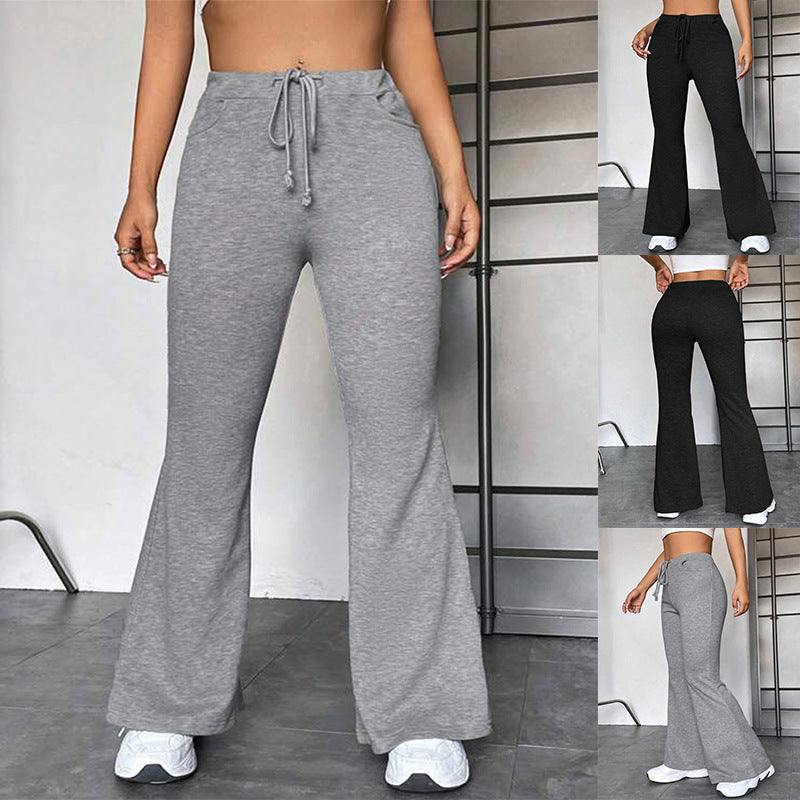 Stitching Yoga Exercise Pants Outdoor Casual Flared Pants