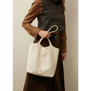 elegant large capacity leather shoulder bag, view 8 - MRSLM