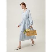 french pastoral long-sleeved dress, view 6 - MRSLM