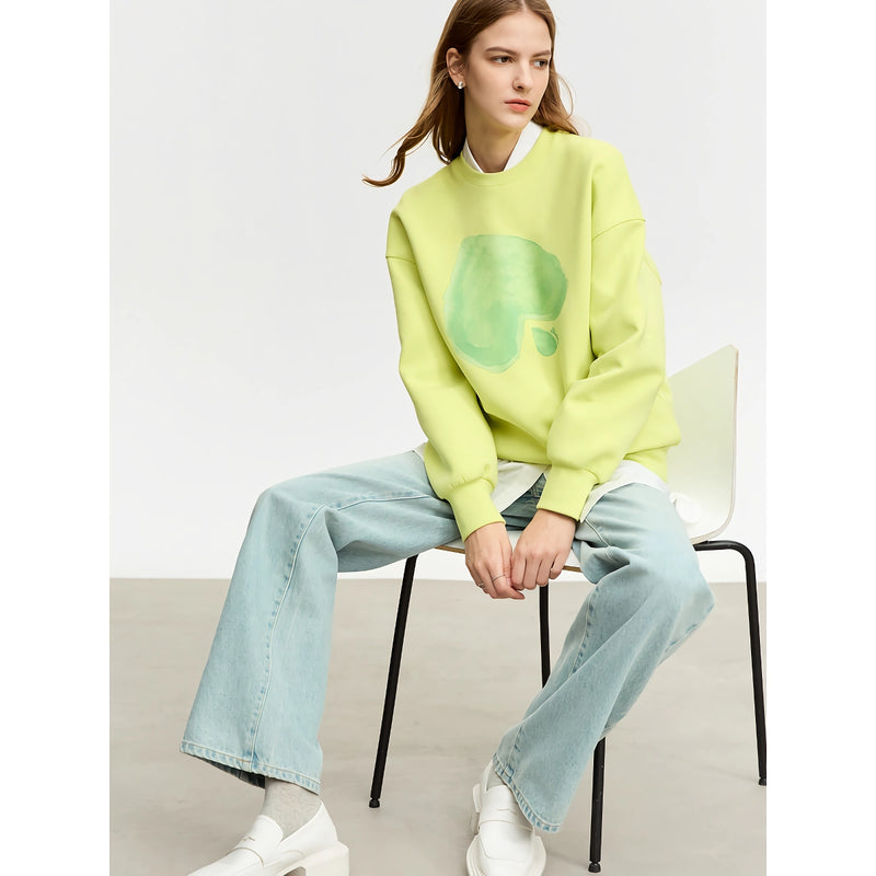 Women's heart print pullover, view 4 - MRSLM