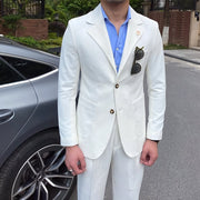 white seersucker slim fit suit, view 5 - MRSLM
