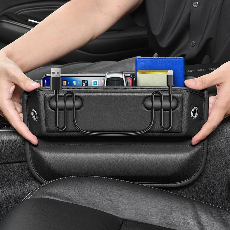 leather car seat gap organizer, view 5 - MRSLM