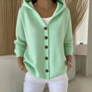 women's hooded button cardigan, view 10 - MRSLM