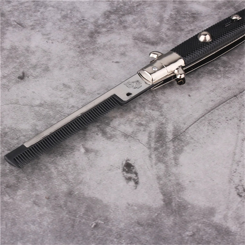 butterfly knife style folding comb, view 8 - MRSLM