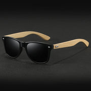 vintage bamboo wood square sunglasses, view 9 - MRSLM