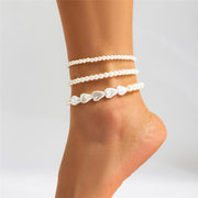 multi-layer pearl anklet, view 3 - MRSLM