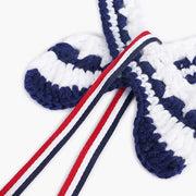 Handmade navy crochet collar, view 7 - MRSLM