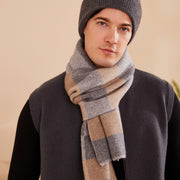 men's plaid cashmere scarf, view 7 - MRSLM