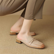 Low heel leather mules, view 7 - MRSLM