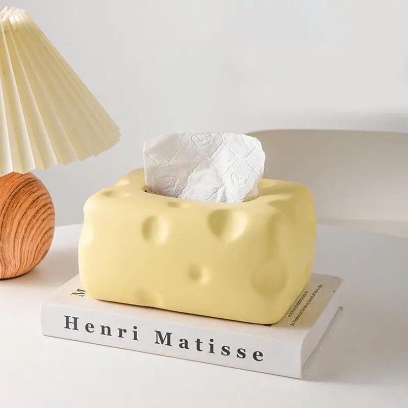 cheese-shaped ceramic tissue box, view 8 - MRSLM
